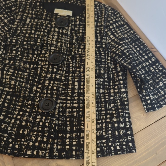 Michael Kors Textured Tweed Blazer 3/4 Sleeves - Picture 9 of 13